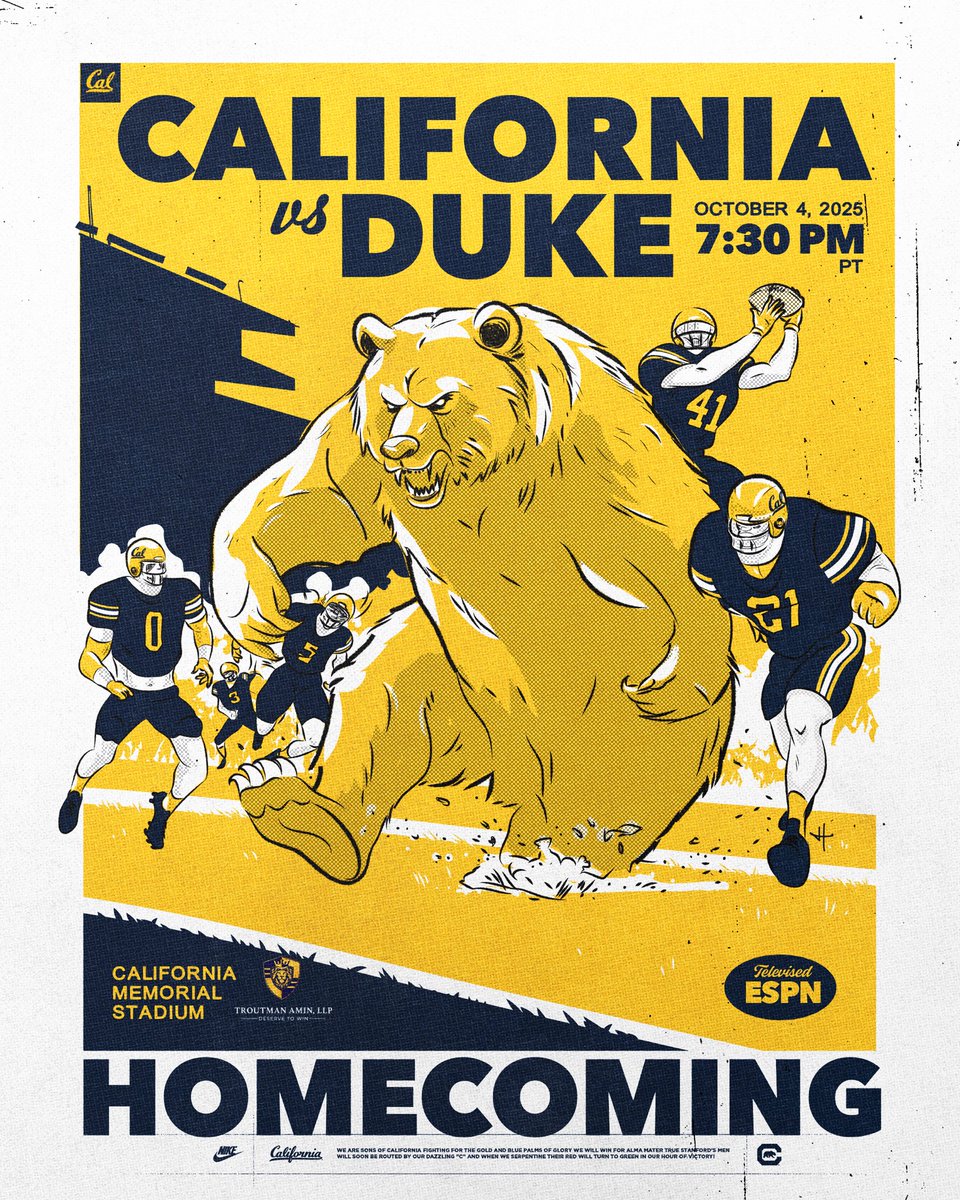 CalFootball's tweet image. Homecoming in Bear Territory 🐻

#SmartAndTough #GoBears