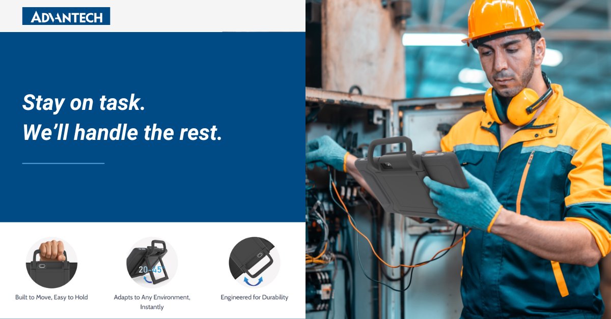 Advantech_USA's tweet image. Meet the NEW Peripheral-Kickstand for #Advantech AIM-68S & AIM-78S #tablets! Stay hands-free with a design that’s secure, #durable & adapts to any environment — so you can focus on work, not tools.