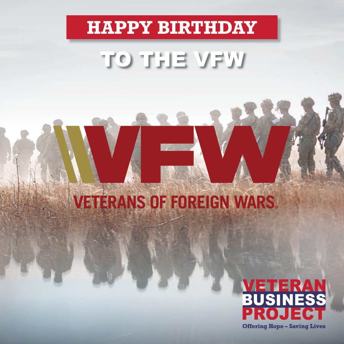 VetBizProject's tweet image. Today, we celebrate the VFW, founded 125 years ago to advocate for &amp;amp; support America’s veterans.

#VeteranBusinessProject proudly recognizes the VFW’s legacy of service &amp;amp; its commitment to veterans &amp;amp; military families. Here’s to continuing the mission—together.
#VFWDay #Veterans
