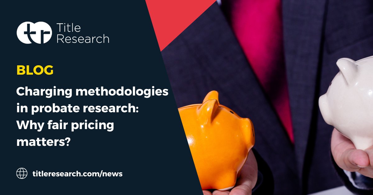 ❌ Percentage fees in #Genealogy = high costs and disputes.
✅ Fixed/time-based fees = fairness and transparency.

The final blog in our series explains why charging models matter: eu1.hubs.ly/H0ngmqz0

#ProbateGenealogy #EstateAdministration #60YearsOfTitleResearch #Probate