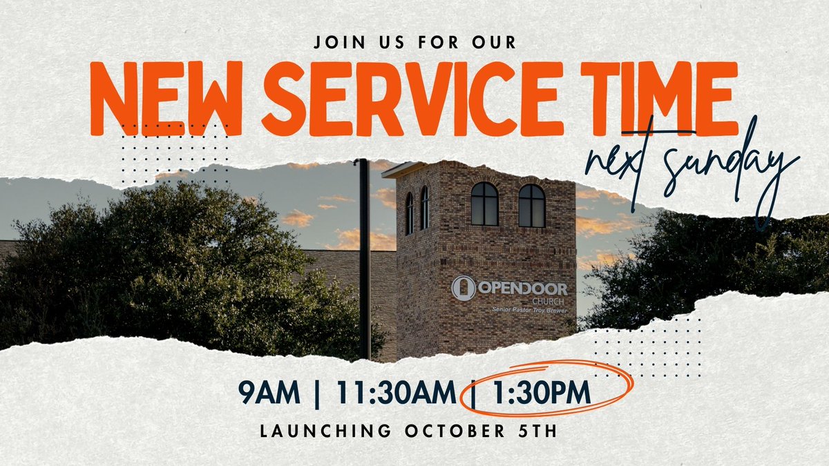 pstroybrewer's tweet image. 🚨 NEW SERVICE ALERT! 🚨

Starting THIS SUNDAY we’re adding a 1:30 PM service! 🙌

Service times: 9AM | 11:30AM | 1:30PM

We’re expectant &amp;amp; ready to encounter King JESUS! 🔥
#NewService #KingJesus #SundayVibes