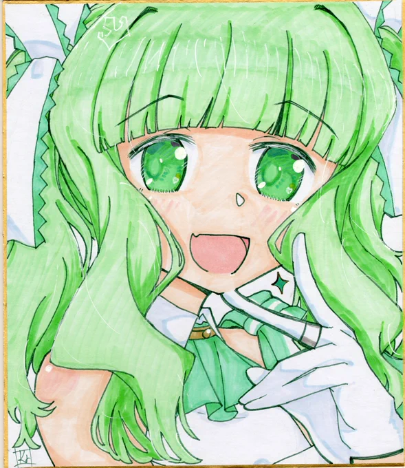 マギアデイ2021のさなちゃんの色紙描けました #マギレコ #まどドラ