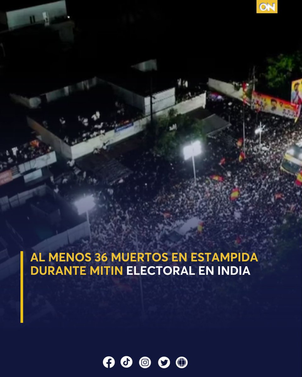 11_Noticias's tweet photo. 🌎| Tragedia en India durante un mitin electoral: al menos 36 muertos. ¿Cómo ocurrió la estampida? ¿Qué medidas están tomando las autoridades para evitar más incidentes? 

Conoce todos los detalles 👉 
https://t.co/PJKFoZzand

#India #Estampida https://t.co/hG6z6KMzG8