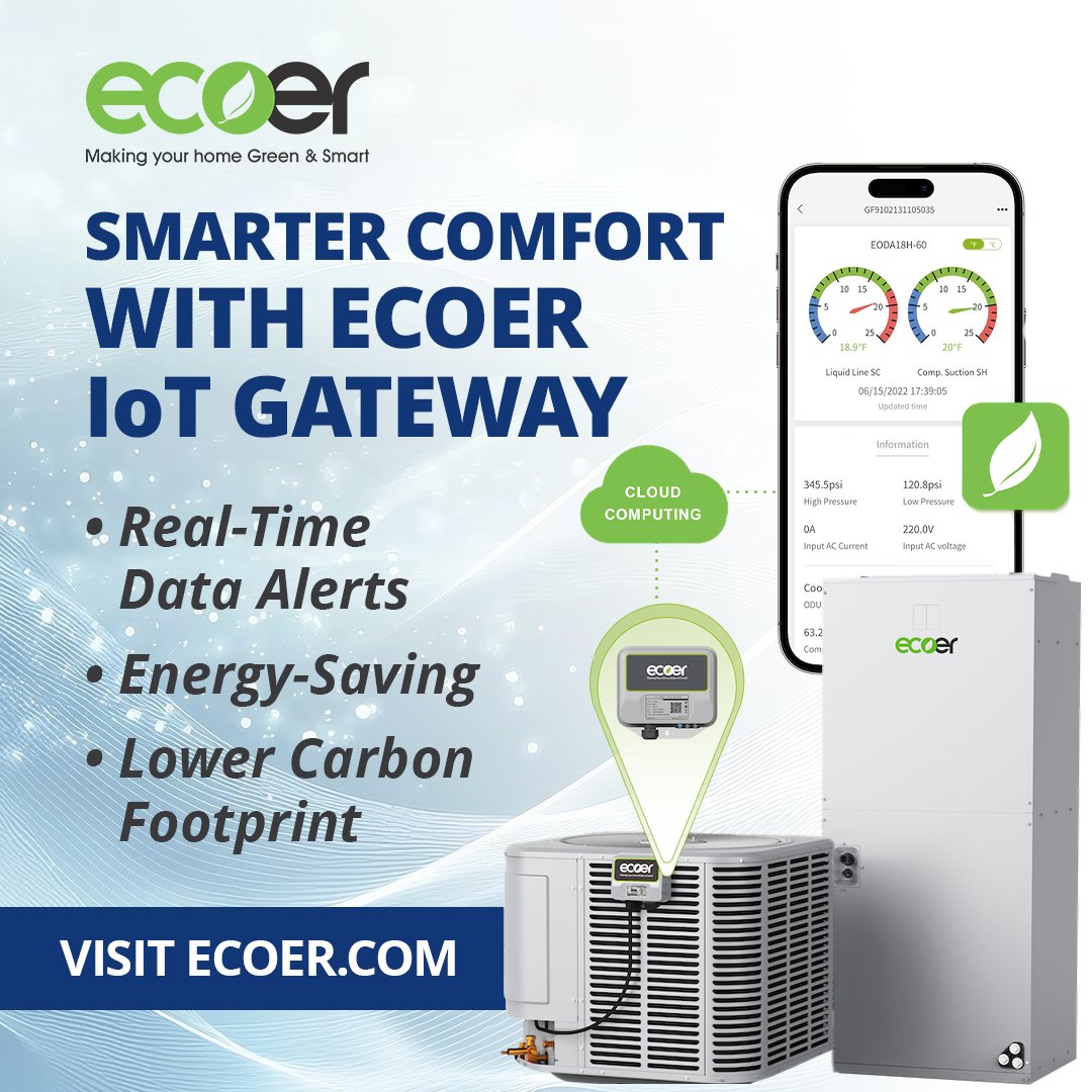 EcoerInc's tweet image. With Ecoer’s IoT Gateway, your HVAC system becomes smarter than ever. Real-time data alerts contractors to issues before you notice them, while recommending energy-saving adjustments to reduce costs and your carbon footprint.

#Ecoer #IoTGateway #SmartHVAC #IoTInnovation