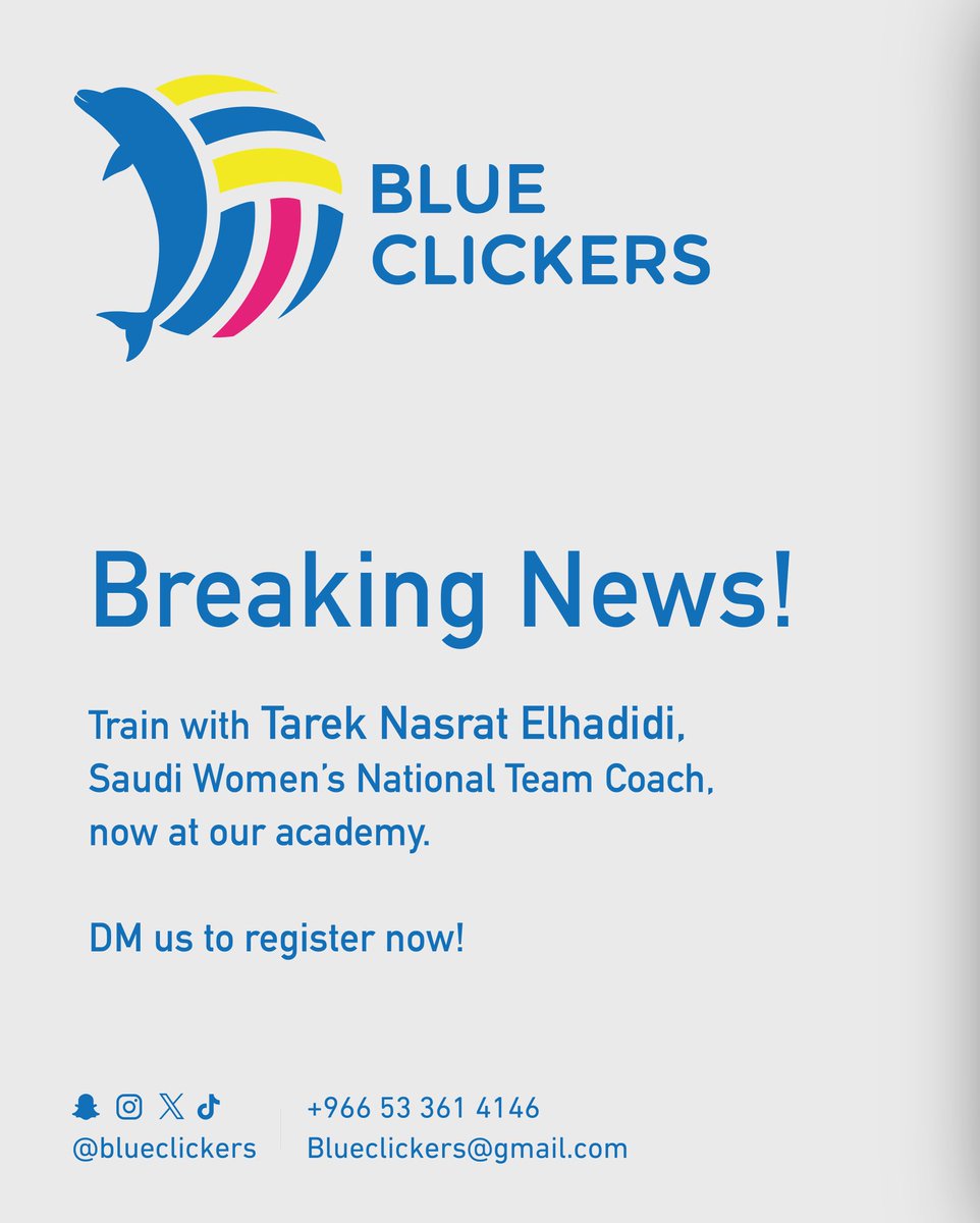 blueclickers's tweet photo. 🚨Volleyball Players!🚨
Train with Coach Tareq, the former coach of the Saudi Women’s National Team — the first-ever team to compete in the West Asia Volleyball Championship in Jordan 🇸🇦🏐

This is your chance to level up your game with one of the best in the field! https://t.co/SYzwUij6jm