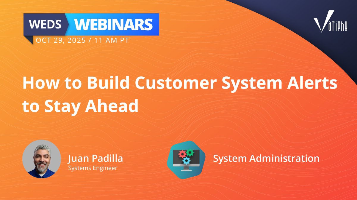 Variphy's tweet image. Join us to learn how to configure smart system alerts in Variphy, so you’re always in the loop and ready to act.

Register here: variphy.com/webinars/how-t…

#Webinar #SystemAlerts #UCAnalytics #ProactiveIT