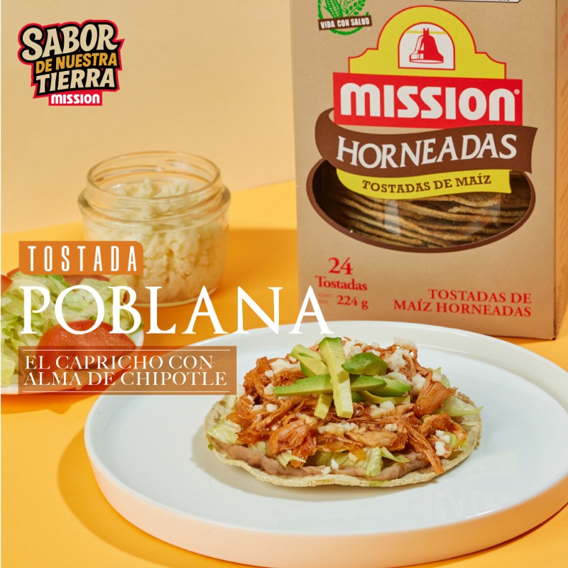 GrumaGlobal's tweet photo. Mission Foods México te muestra cómo se prepara una deliciosa Tostada Poblana. 🌶️
#GRUMA #Mission #tostada