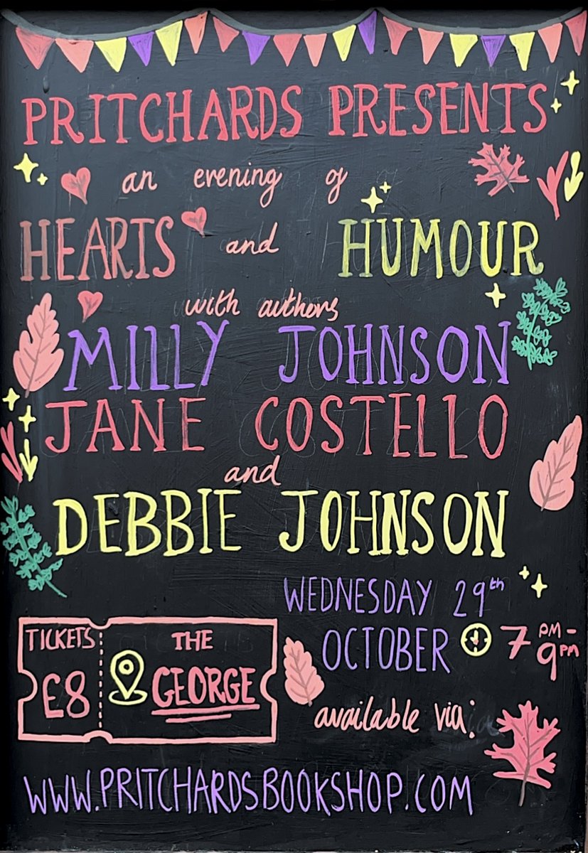 PritchardsBooks's tweet photo. @millyjohnson #LetTheBellsRingOut @debbiemjohnson  @0neMoreChapter_  #ComfortFoodCafe @TeamBATC @Jane_Costello_ @AuthorsNorthern @simonschusterUK https://t.co/cULPEusMAe