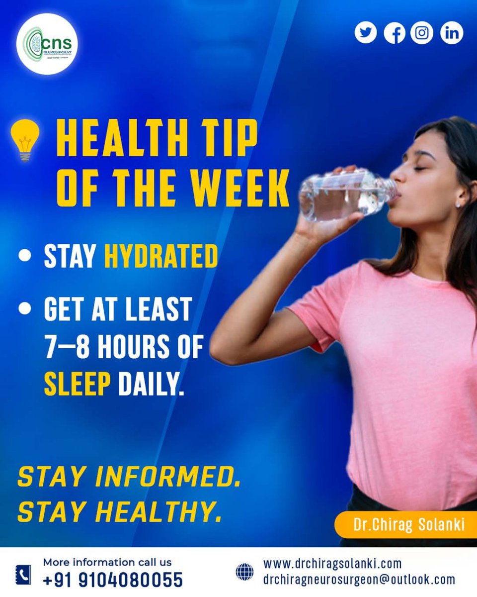 dr_cns's tweet photo. 💡 Health Tip of the Week

💧 Stay hydrated throughout the day
🛌 Get at least 7–8 hours of quality sleep

Good habits today = A healthier tomorrow!

✨ Stay informed. Stay healthy.
📞 Call/WhatsApp: +91 91040 80055

#HealthTip #Wellness #HealthyLiving #StayHydrated #BetterSleep https://t.co/0hTFc0xS8s