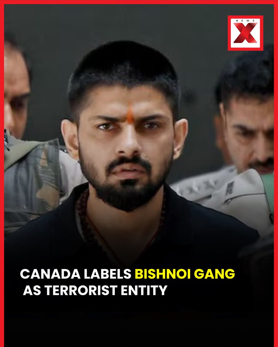 NewsX's tweet photo. Canada officially designates the Bishnoi Gang as a terrorist entity under its Criminal Code, marking a major step in global counter-terror measures.
#Canada #BishnoiGang #TerroristListing #GlobalSecurity #CounterTerrorism #CriminalCode https://t.co/dSfUZg9U6J