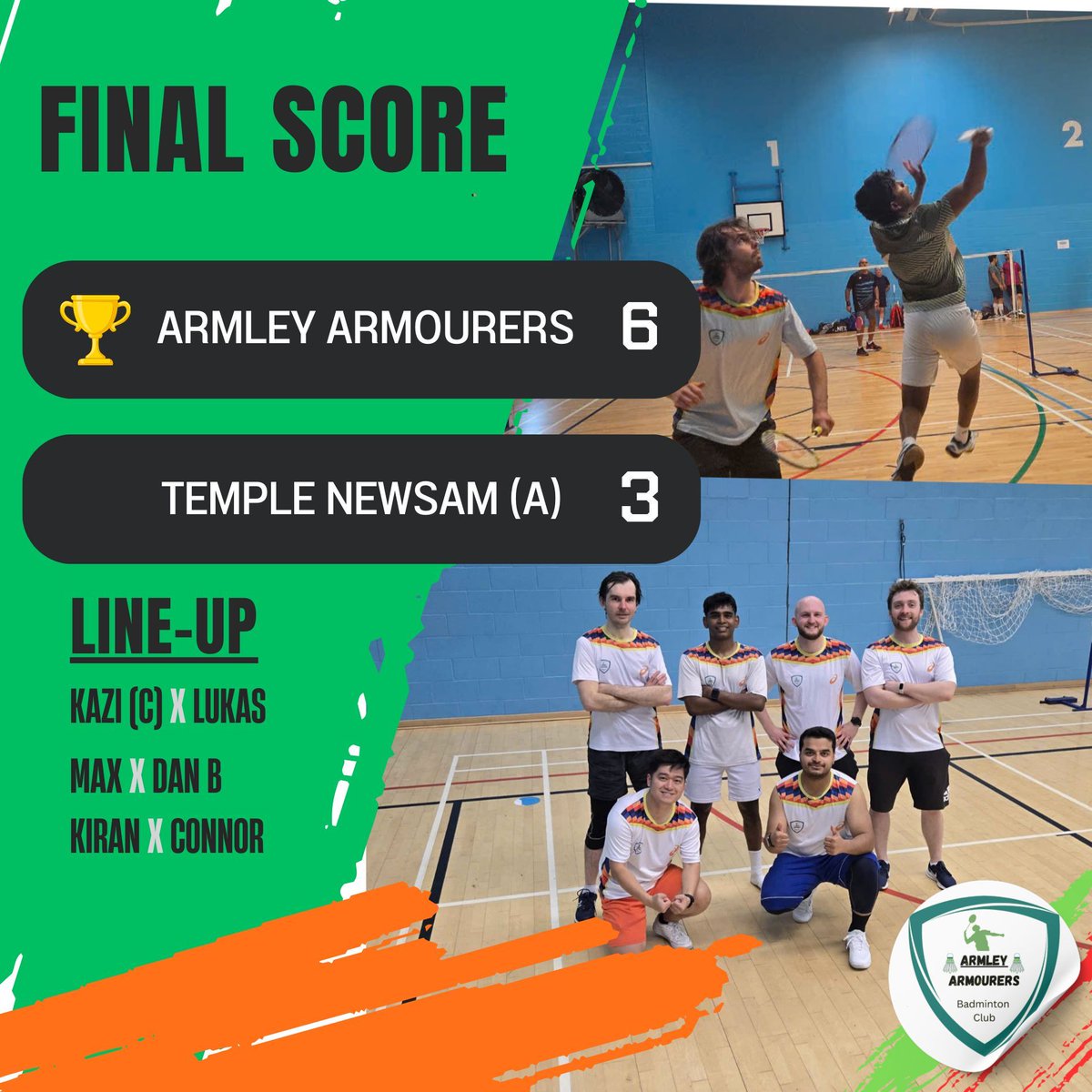 ArmleyBadminton's tweet photo. What an incredible way to kick off the season! 🙌 

First match started with a bang, our initial line up took the win with an impressive home match against Temple Newsam (A) https://t.co/wVyHEeGqnj