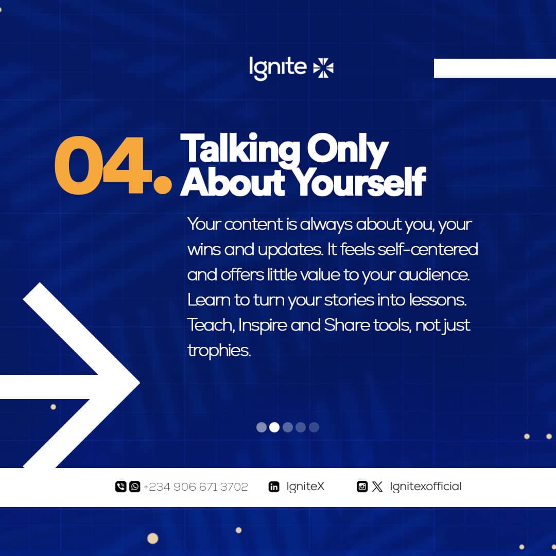 Ignitexofficial's tweet photo. Here’s Part 2 of the 6 branding mistakes that silently hold you back—even when you’re doing the work.
Your personal brand is your reputation capital, and avoiding these errors could be the game-changer.

Save &amp; share with someone building their brand!  
#IgniteX #PersonalBranding https://t.co/avV5OqEIoJ