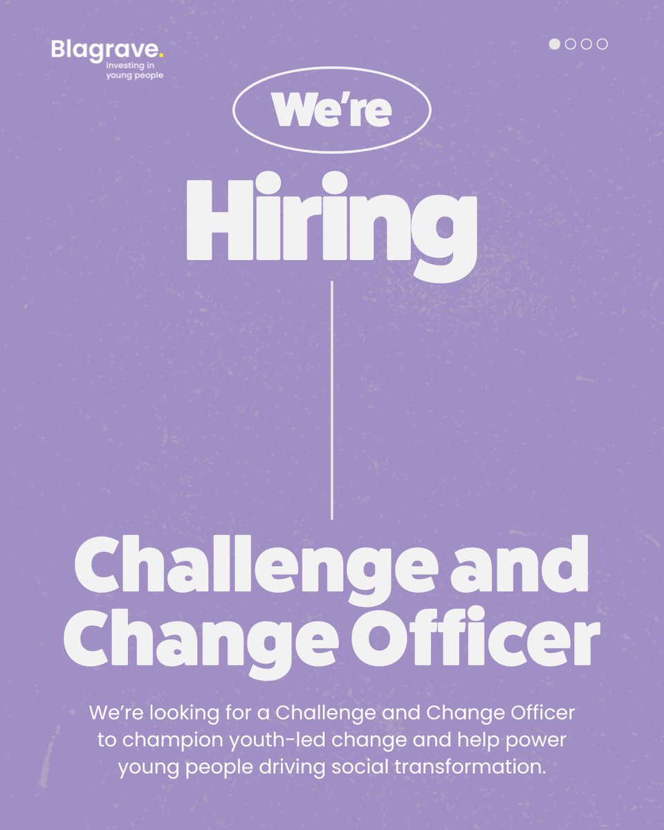 blagravetrust's tweet image. Young people are leading change. We’re looking for someone to join us in backing them!

Apply to be our Challenge and Change Officer! 🙌

➡️ For further info and to apply: blagravetrust.org/work-with-us/

#ChallengeAndChange #WereHiring #HiringNow #JobAlert #CareersInChange #LondonJobs