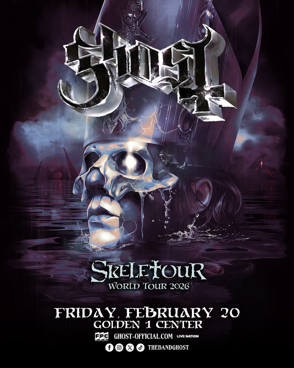 JUST ANNOUNCED: GHOST will be here at Golden 1 Center on Feb. 20! Tickets go on sale Oct. 3 at 10AM! 🕙