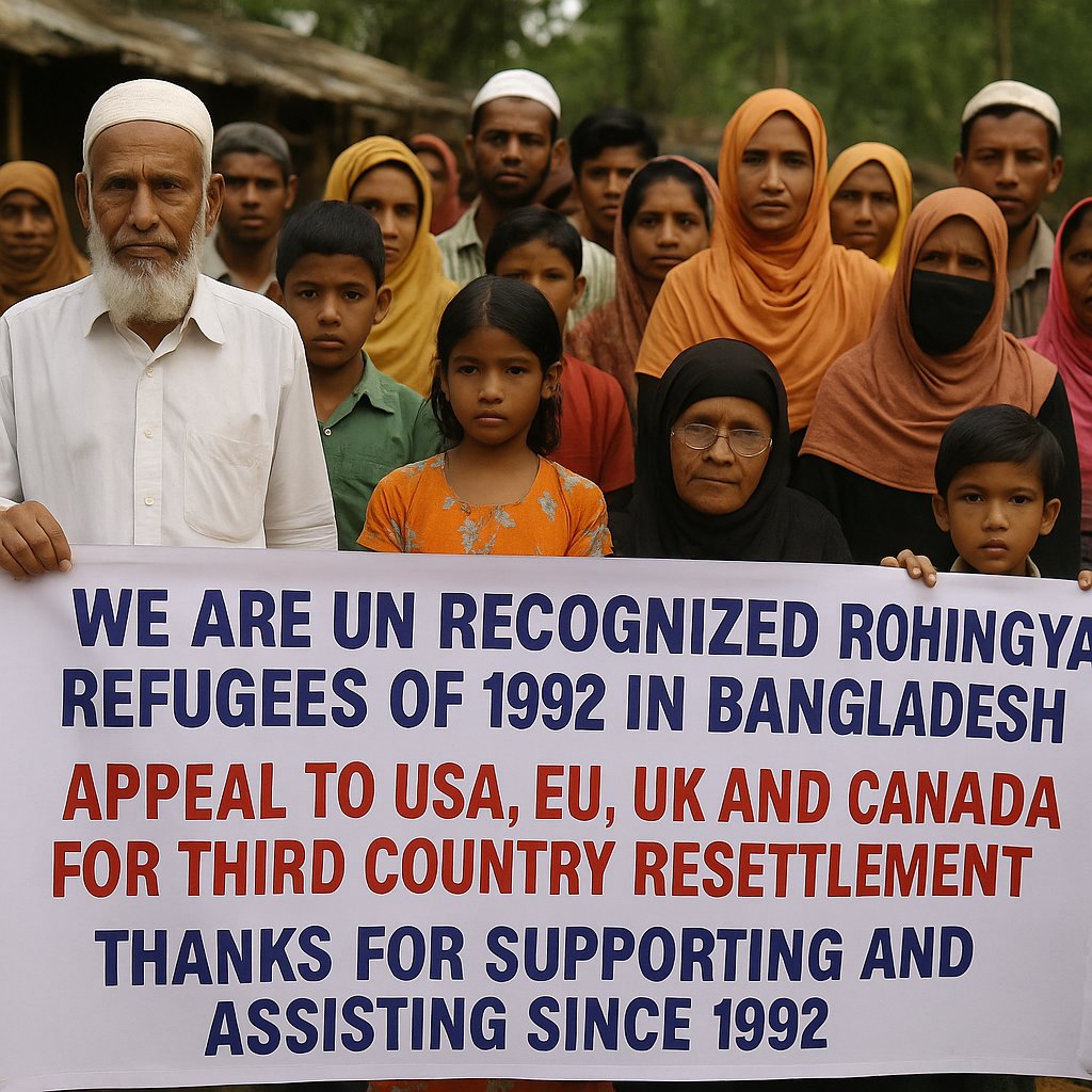 RRANforRohingya's tweet image. The UNGA conference is a test of global will. Leaders must act with urgency to secure sustainable solutions for the Rohingya—justice delayed is justice denied. How many decades we have to wait for a better future? Is humanity selective? #RescueUs #RohingyaSolutions #UNGA2025