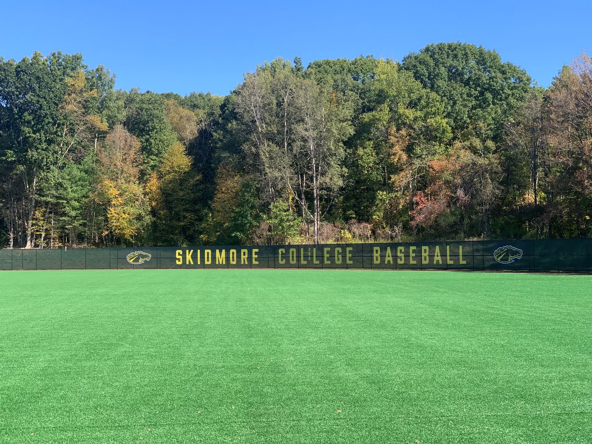 A glimpse of Skidmore College’s new Ferrari Field, which was dedicated last weekend in honor of baseball alum Matt Ferrari.