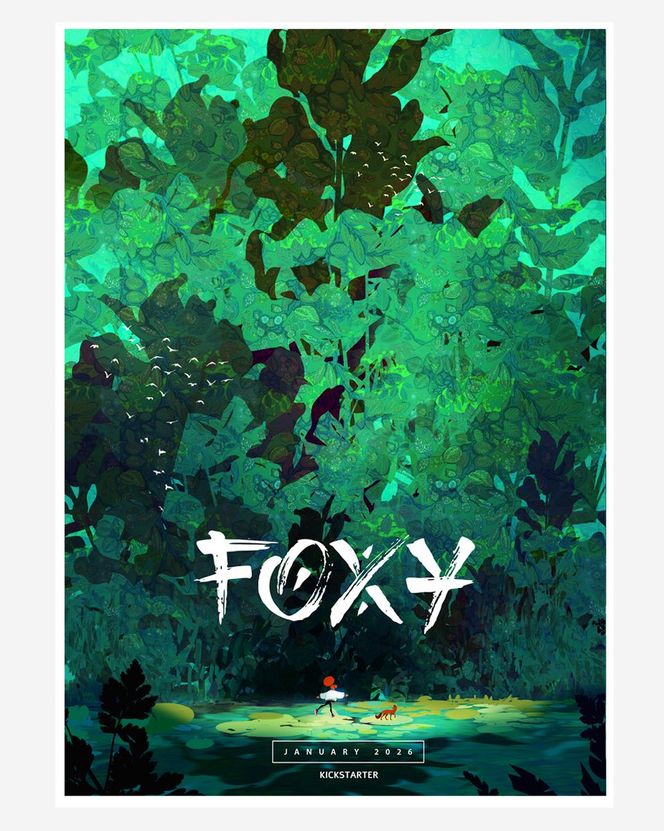 New Foxy artwork! 
She ventures deep into a lush, mysterious jungle, I wanted this artwork to capture both calm and adventure.

What catches your eye first?
The vegetation, the mood, or the Foxy &amp; fox? Tell me in the comments below!
#illustration #indiegameart
#visualdevelopment