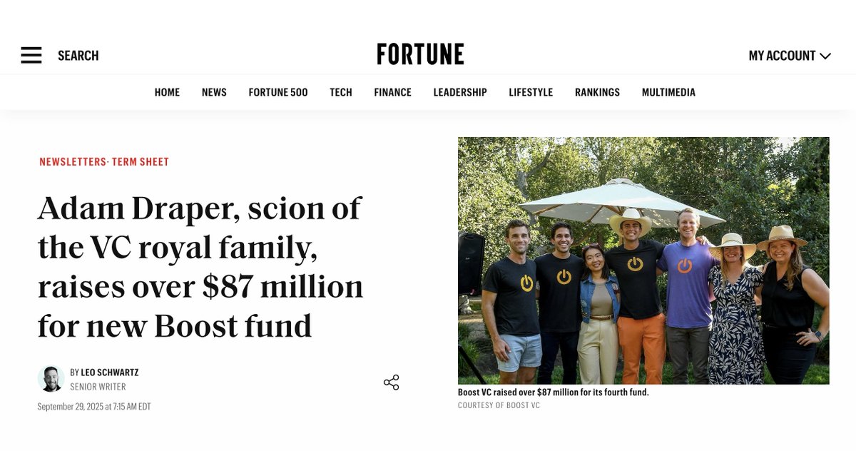 Fund 4 announcement by <a href="/FortuneMagazine/">FORTUNE</a>🚀

Was really hoping to see $87,654,321 in print 🙃