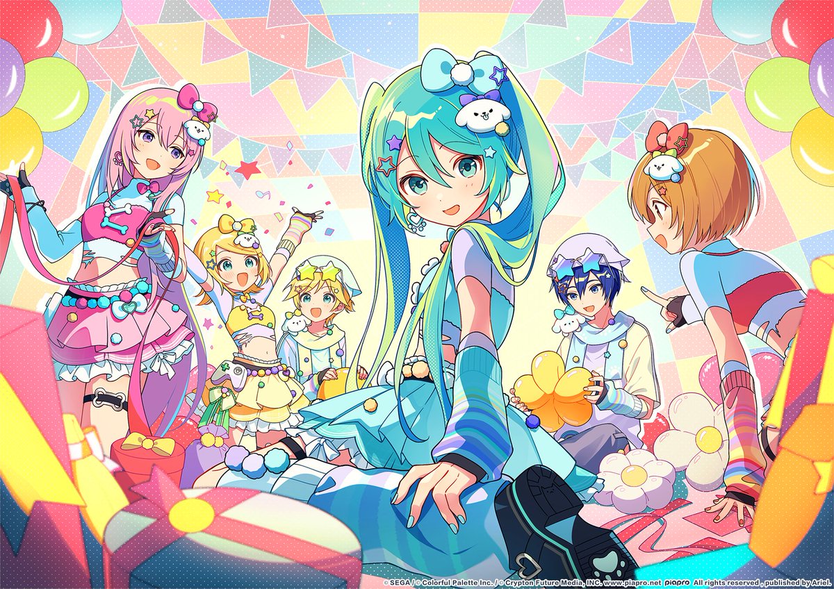 プロセカ繁体字版の4周年記念イラストを描かせて頂きました！(facebook.com/tw.pjsekai)

記念衣装が本当にものすごく可愛いので、ぜひチェックしてください…！
4周年おめでとうございます🎉✨✨