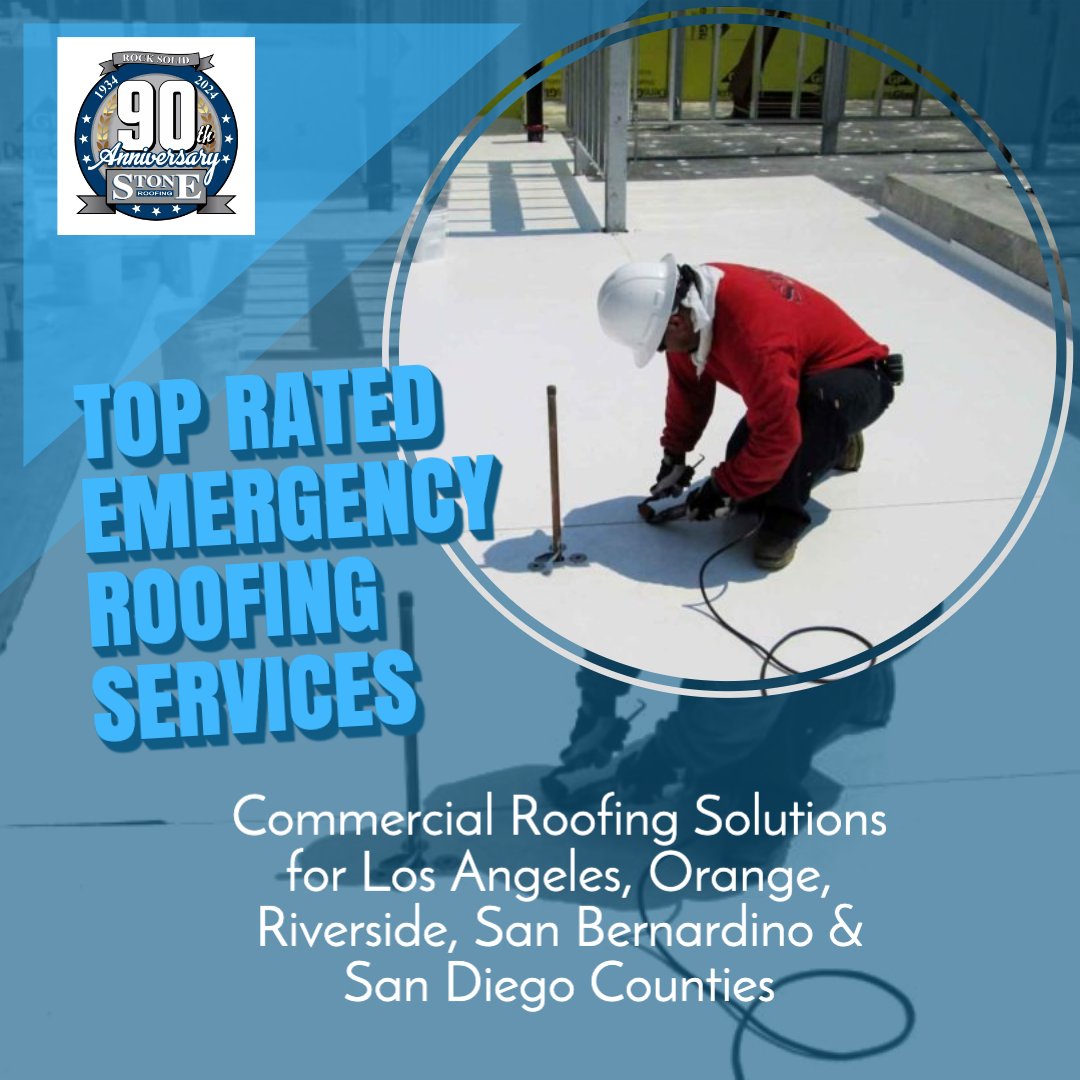 RepairRoofing's tweet photo. At Stone Roofing, we’ve built our reputation on 90+ years' experience, unmatched #commercialroofing expertise, & a commitment to doing the job right—every time. Serving Los Angeles, Orange, Riverside, San Bernardino Counties, Stone offers free comprehensive #roofinspections. https://t.co/hL2C0qmQIe