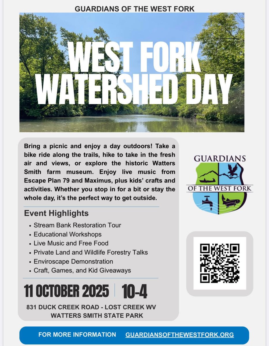 Learn about stream health from our staff and explore Watters Smith State Park during West Fork Watershed Day!