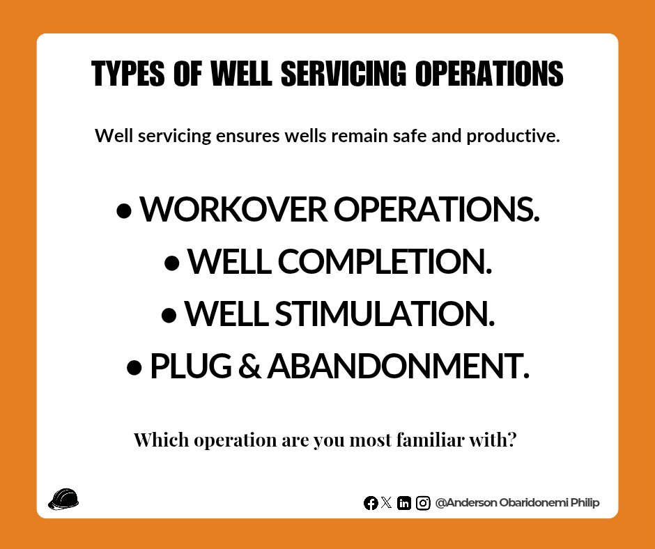 Andyphilgrafix's tweet image. Which operation are you most familiar with? 👷
Follow for more wellhead servicing tips.
#WellheadServicing #wellhead #maintenance