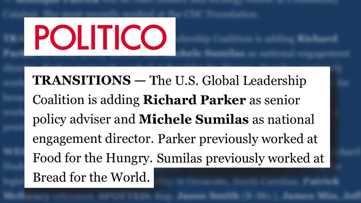 USGLC's tweet image. Today&apos;s @Politico Playbook spotlighting a powerhouse duo with senior government and faith-based leadership who recently joined USGLC&apos;s leadership team 👀 politico.com/playbook