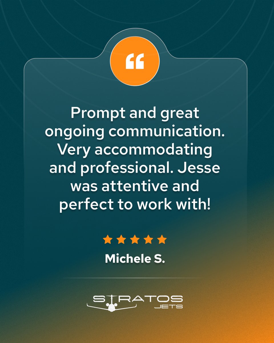 Every great flight starts with great communication. 🛫

When Michele needed attentive, professional support, Jesse delivered from the first call to the final landing—ensuring every detail was handled with care.

That’s the standard our agencies strive for on every trip: prompt
