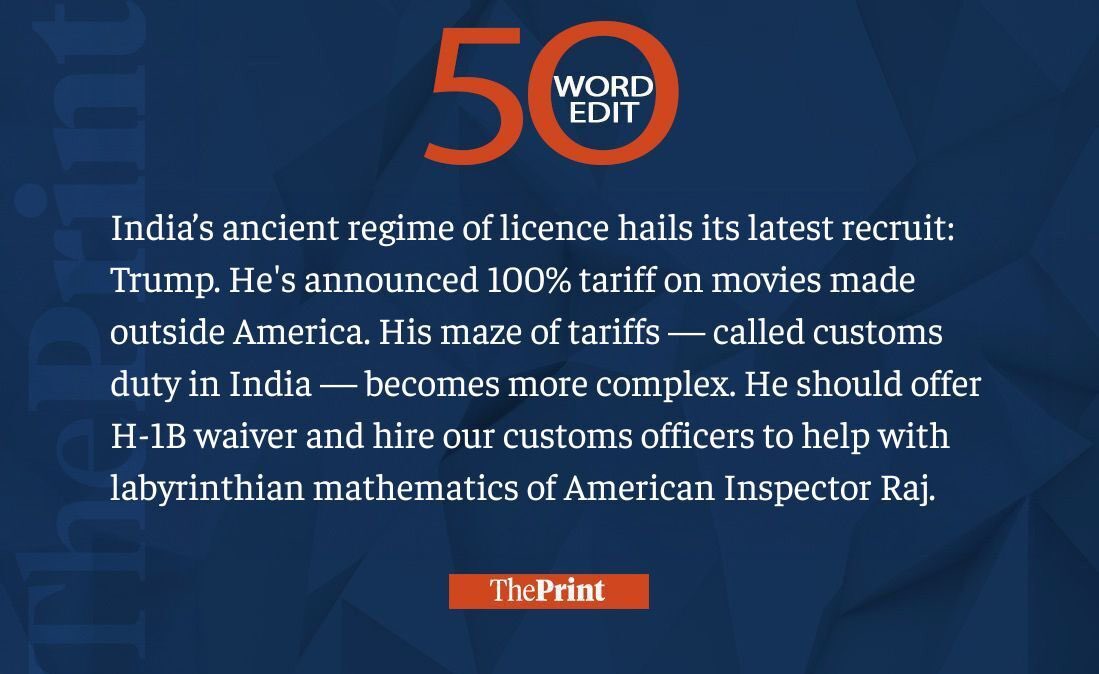 Our #50WordEdit on Trump tariffs on movies