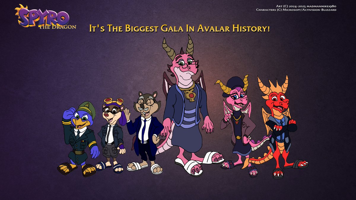 madmanmike1980's tweet image. Finally after three weeks I finally completed the other characters. #SpyroTheDragon #SpyroCommunityDay #FanArt