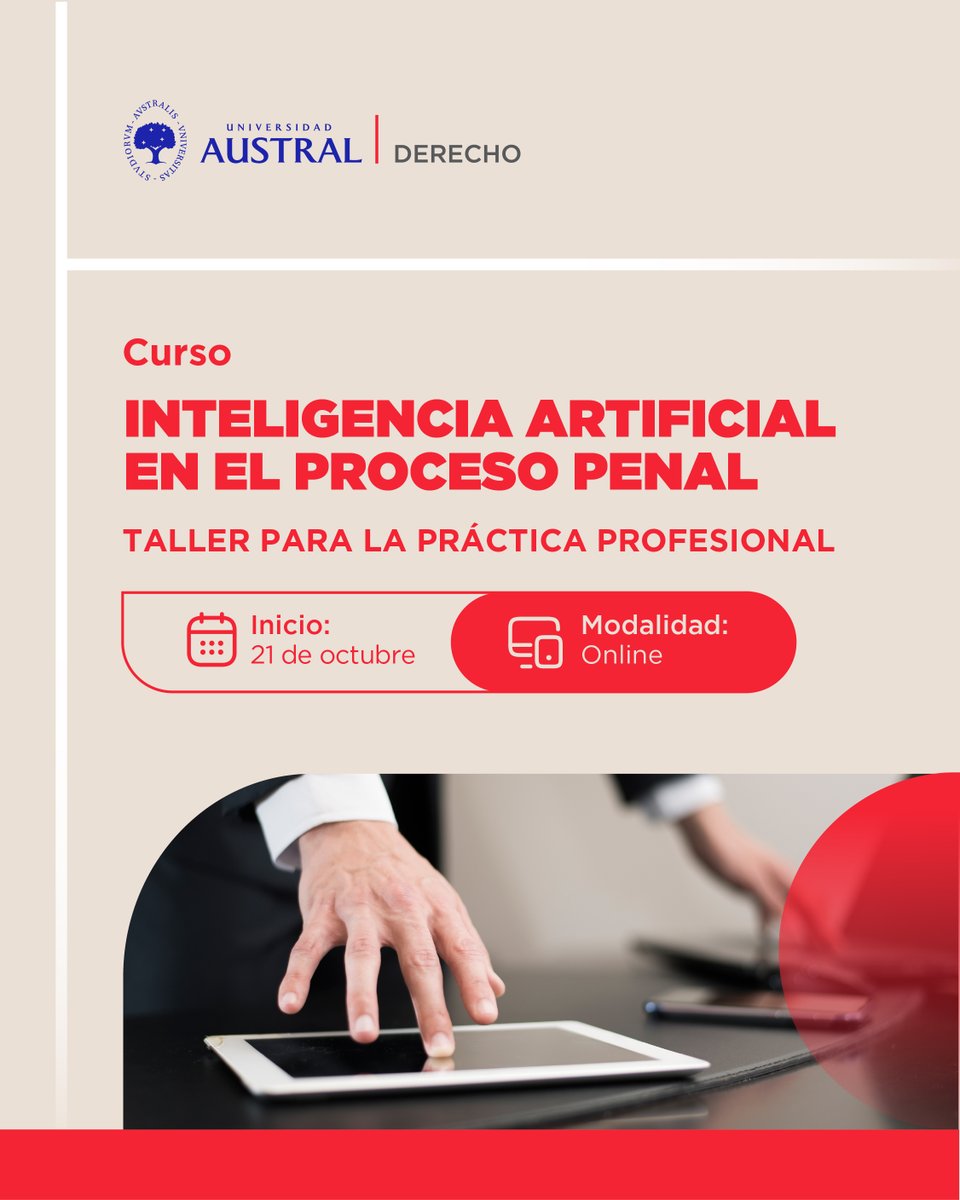 ⚖️💻 ¿Cómo potenciar la práctica penal con Inteligencia Artificial?

Sumate al Curso Inteligencia artificial en el proceso penal. 💯% práctico para abogados/as penalistas

👉Casos prácticos simulados

👉Prompts

👉Debate ético y protección de datos

📍cuf4.short.gy/oFvGB2