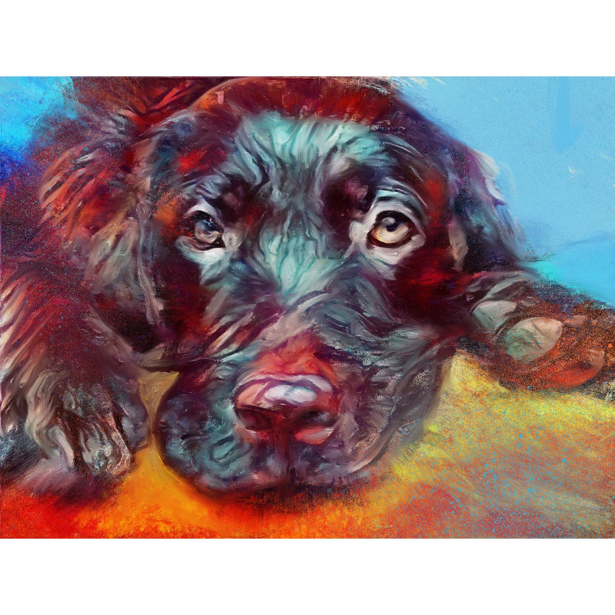 Chocolate Labrador Puppy Art Print: Hand-Signed Abstract Dog Memorial tuppu.net/ed88b1d0 #Etsy #DogFishArtCo #LabOwner