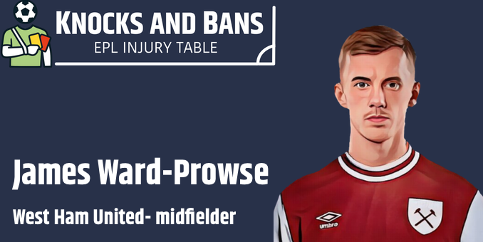 🔥 #FPL Update:
🔹 James Ward-Prowse - omitted from the squad
🔹 Expected return: Unknown
🔹 Status: OUT

Ward-Prowse left out of West Ham squad vs Everton

knocksandbans.com/4246-james-war…

Follow me <a href="/KnocksandBans/">Knocks and Bans 🚑 🟥 🟨 ⚽️</a> 👈

#WestHam #Hammers #WHUFC #WHU #FPL #FPLInjuries