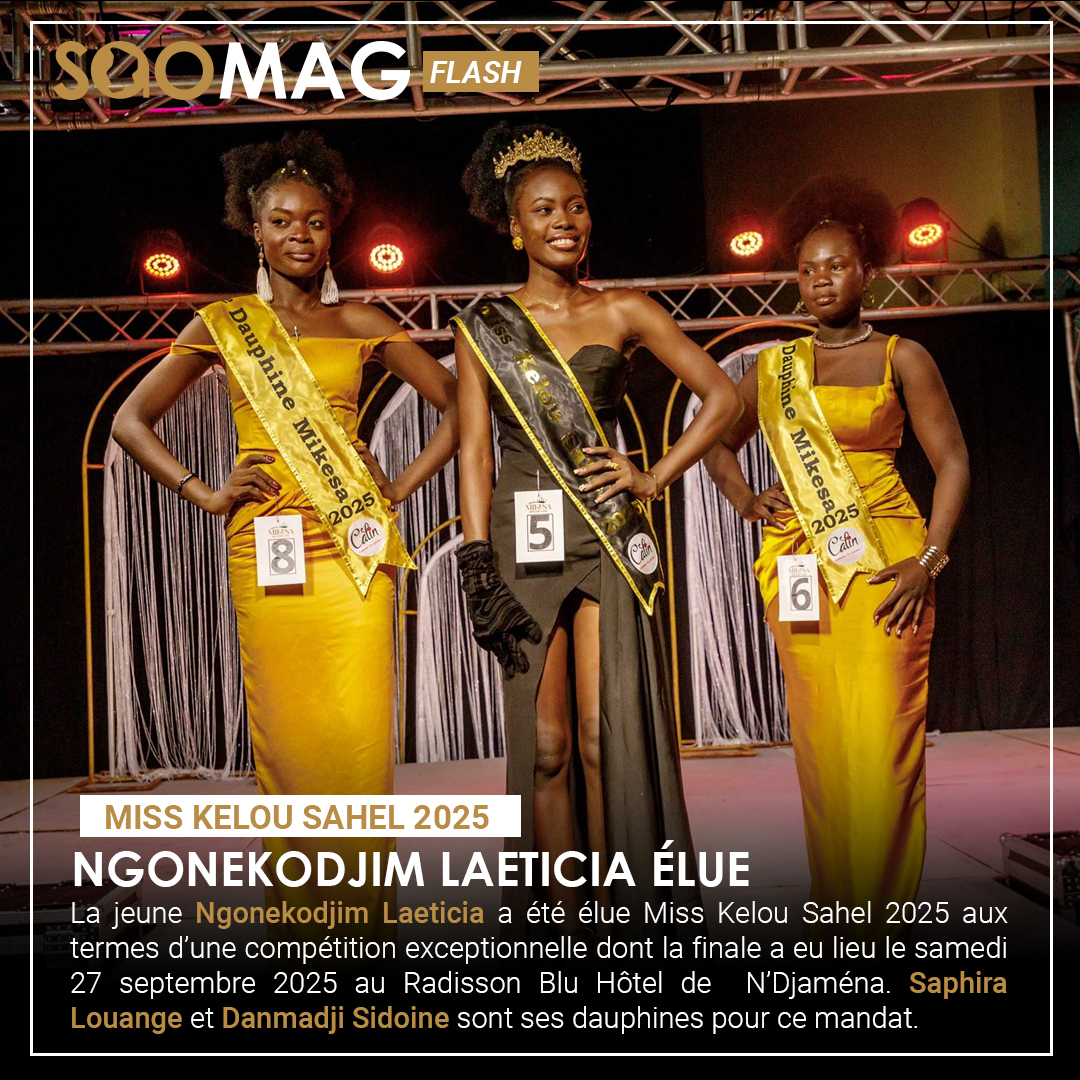 🟠 | 𝐌𝐢𝐬𝐬 𝐊𝐞𝐥𝐨𝐮 𝐒𝐚𝐡𝐞𝐥 𝟐𝟎𝟐𝟓 : 𝐍𝐠𝐨𝐧𝐞𝐤𝐨𝐝𝐣𝐢𝐦 𝐋𝐚𝐞𝐭𝐢𝐜𝐢𝐚 𝐞́𝐥𝐮𝐞!
La 3ème édition de l'élection Miss Kelou Sahel  a livré son verdict le samedi 27 septembre 2025 au Radisson Blu Hôtel de N'Djaména.
#MissKelouSahel2025 #Beauté #SAOMAG