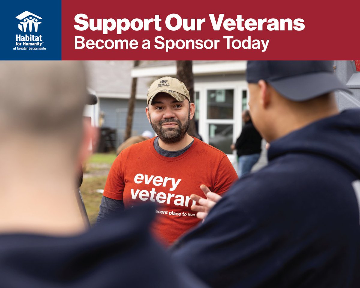 Seeking sponsors for Veterans Day! Nov 11: Habitat's Veterans Service Day—vets, service members &amp; volunteers deliver critical home repairs for local veteran homeowners. 

Interested in sponsoring? Email gcabral@habitatgreatersac.org
