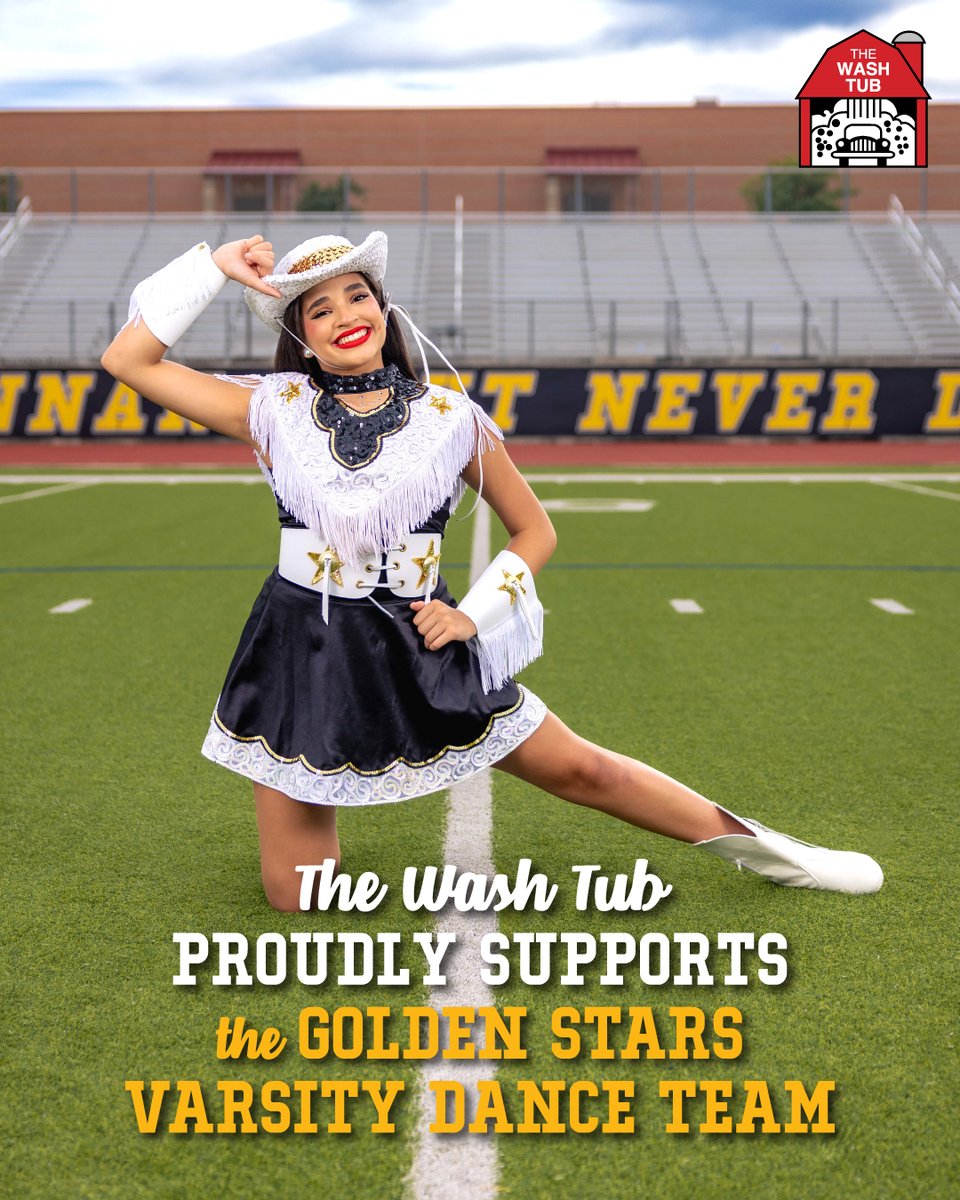 ✨ The Wash Tub proudly supports the Brennan High School Golden Stars Varsity Dance Team! 🌟 Wishing these talented dancers an incredible season—keep shining bright, Golden Stars! 💛🖤 

#GoldenStars #BrennanHS #CommunitySupport