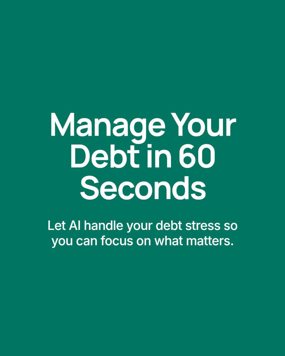 Debtzero_club's tweet photo. AI can manage your debt stress-free in under 60 seconds.

Say goodbye to manual calculations and confusion.

DebtZero consolidates and optimizes your financial journey with ease.

Unlock peace of mind and reclaim your financial freedom today. https://t.co/jTtUYkvp5d