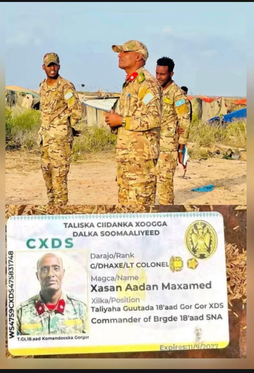The identity of one of the Somalian officers involved along with Hassan Iraqi in the clandestine operation to recruit a proxy force from tribesmen within Ethiopia's Somali Region and Somaliland itself has been revealed as Major Mahadi Barkhad Nur aka Riiraash.
The operation