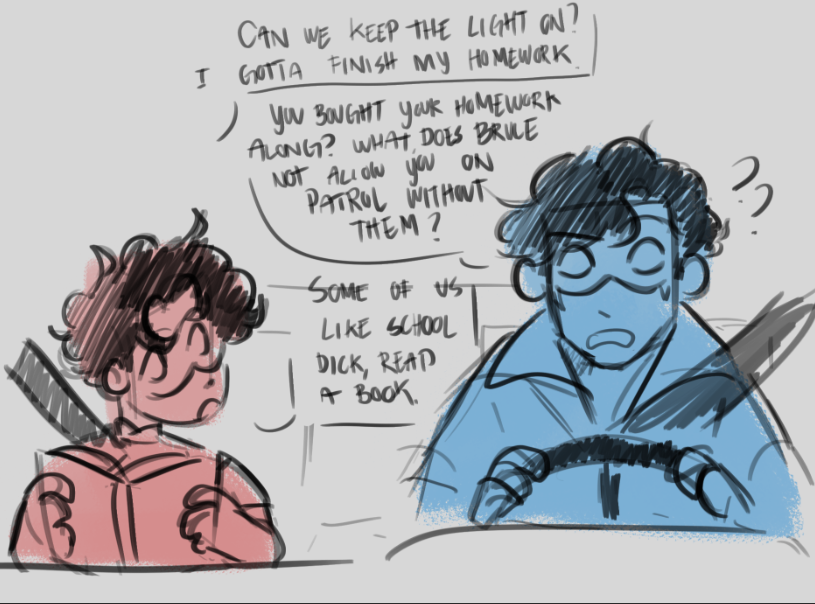 smitten_nelle's tweet photo. "I have English due tomorrow, Dick. Gotham can't wait, but neither can my straight A's!"
I'm so sick for them
#jasontodd #dickgrayson #jaybin #nightwing #discowing #dc https://t.co/5V9ggsQume
