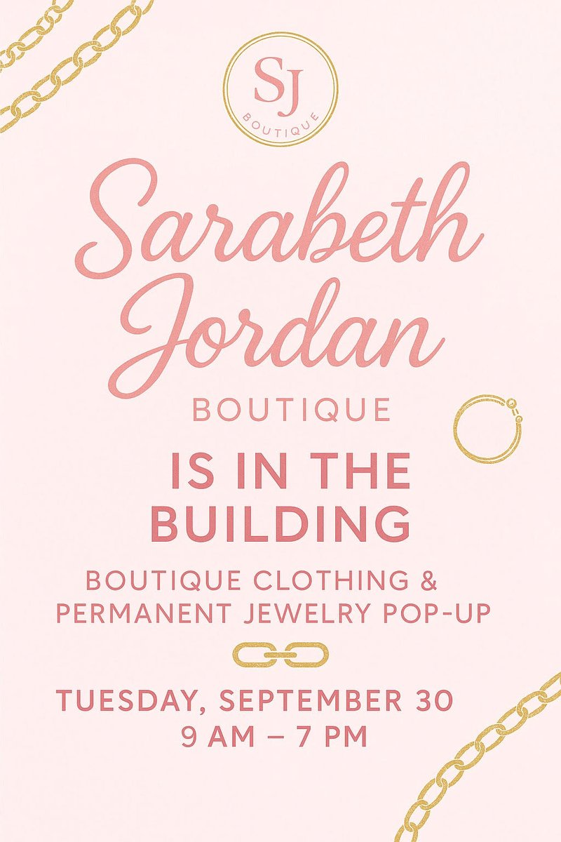 Families, stop by the Sarabeth Jordan Boutique Pop-Up during Family Night Tuesday! School staff may visit as time allows during the day.