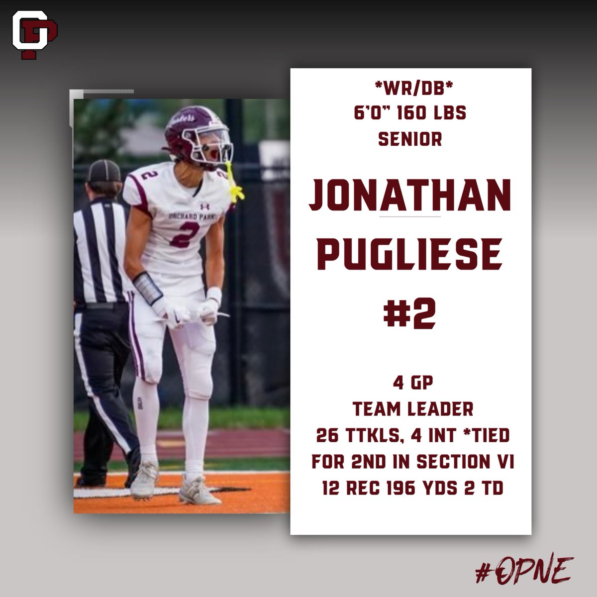 Orchard Park Quakers Football (@opquakersfb) on Twitter photo This week the Quakers will highlight our Prospect List players!  Please DM us or contact Coach Cieslik for additional information.  Our last senior is WR/DB <a href="/JonathanPuglie9/">Jonathan Pugliese</a> ❗️A goody here folks!  #OPNE This week the Quakers will highlight our Prospect List players!  Please DM us or contact Coach Cieslik for additional information.  Our last senior is WR/DB <a href="/JonathanPuglie9/">Jonathan Pugliese</a> ❗️A goody here folks!  #OPNE