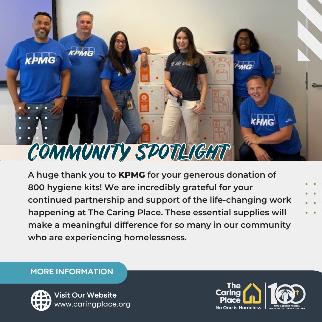 A huge thank you to KPMG for donating 800 hygiene kits! Your generosity brings comfort, dignity, and hope to our neighbors experiencing homelessness during these especially hot South Florida days.
#No1IsHomeless #ICare