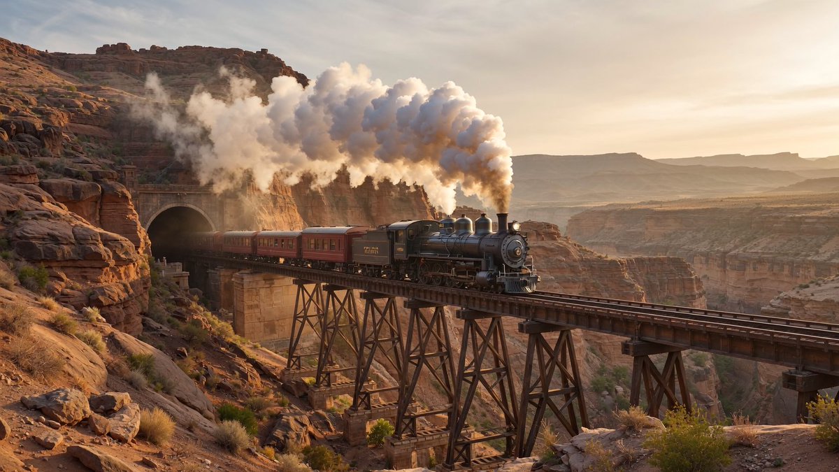 PromptSin's tweet image. All aboard to adventure! 🚂 Who's ready for scenic trains and epic views? #TravelGoals #TrainTravel