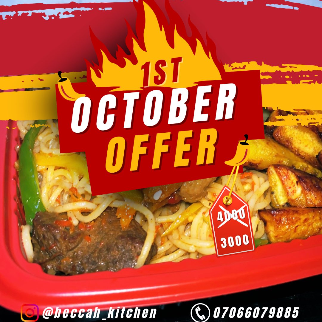 Clock it!!!!

If this comes to your TL, please repost🥹🤲

Food Options 
- Asun rice, plantain &amp; chicken 
- ⁠Asun pasta, plantain &amp; chicken 
- ⁠Ofada rice, Ofada sauce, plantain, assorted &amp; egg
- ⁠Catfish or Chicken pepper soup with boiled plantain  

wa.me/2347066079885