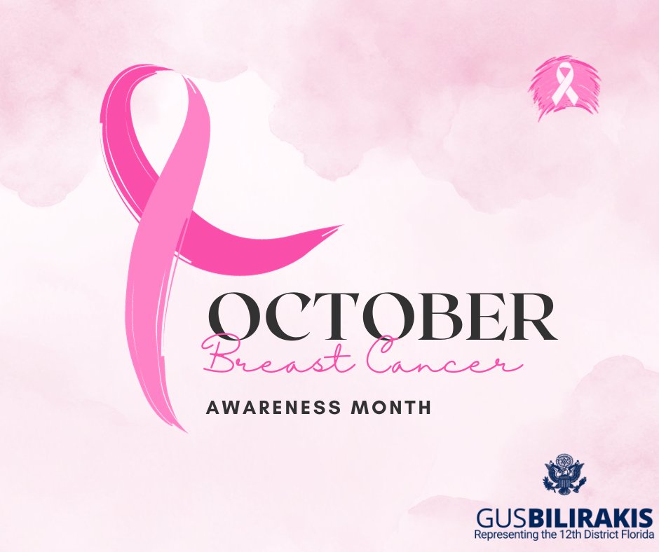 RepGusBilirakis's tweet image. October is Breast Cancer Awareness Month — a time to honor survivors, remember those we&apos;ve lost, and recommit to early detection, research, and support for every person affected. 
#BreastCancerAwareness #ThinkPink #EarlyDetectionSavesLives