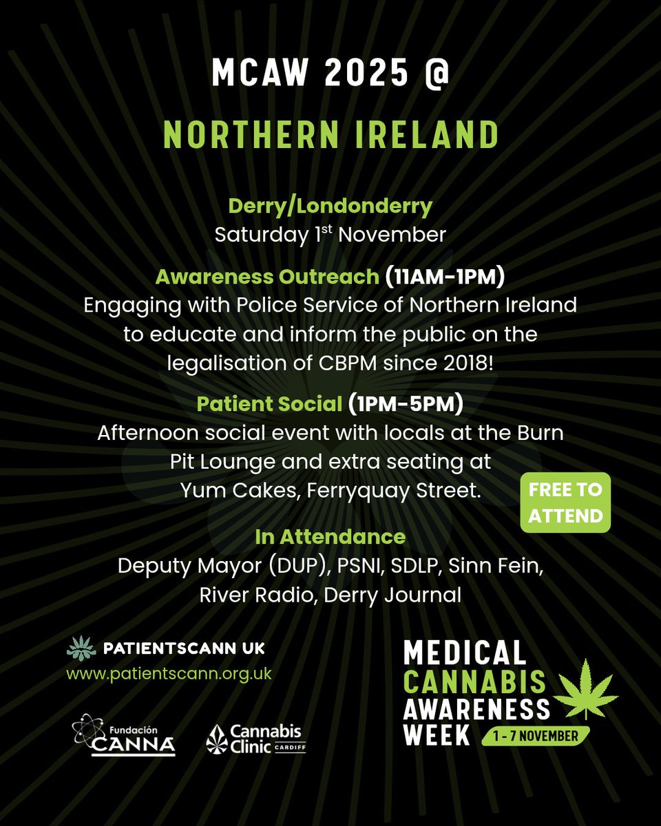 Northern Ireland – we’re coming!

📍 Derry/Londonderry
🗓 Sat 1st Nov
💬 Awareness outreach with PSNI
🤝 Patient social @ Burn Pit Lounge

FREE | Open to all | Part of #MCAW2025derry