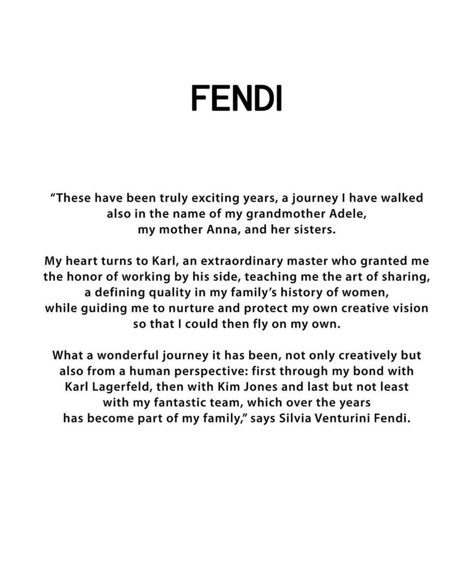 Silvia Venturini Fendi steps down as
Fendi's Creative Director