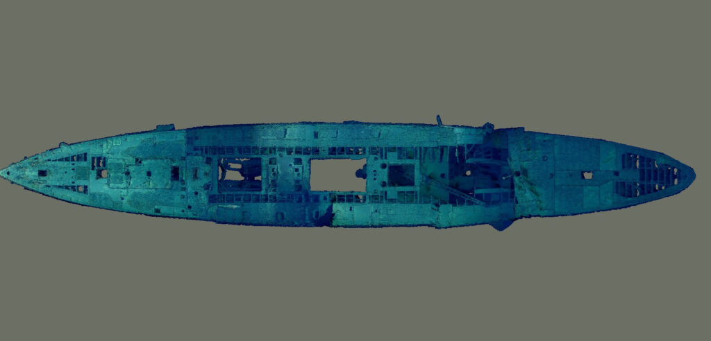 USS Baltimore was a U.S. Navy cruiser in service in the Atlantic &amp; Pacific oceans from 1890-1922. It was scuttled off Hawai‘i in 1944, where we explored it #OTDIH during an expedition on #okeanos.

Learn more about the wreck and explore its 3D model at: oceanexplorer.noaa.gov/photogrammetry…