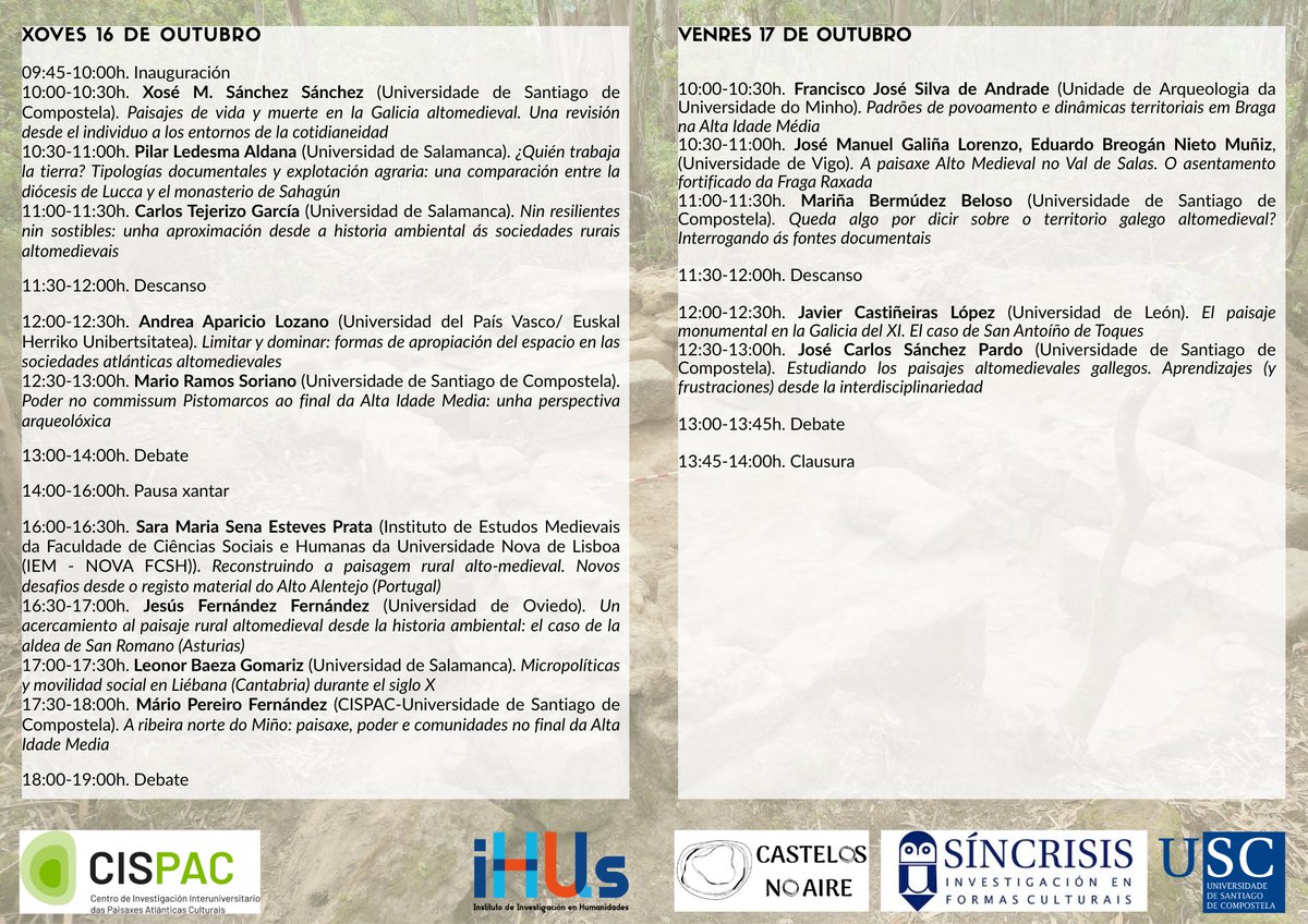 Pois aquí deixamos o programa! Esperamos que sexa unhas xornadas interesantes para todas as participantes.
<a href="/SINCRISIS1/">SINCRISIS</a> <a href="/CISPAC_gal/">CISPAC</a>