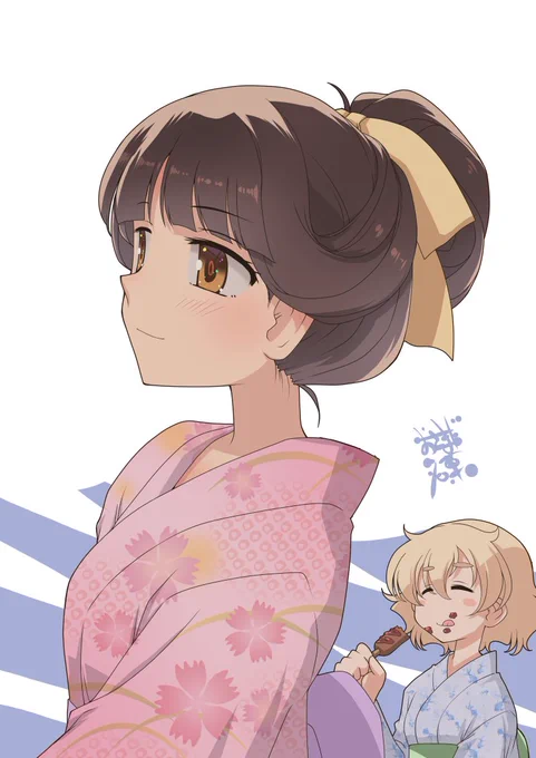 今月のTOPCG、今年も浴衣～ ちょっと髪型アレンジ思いついたので 夕涼み | おさまだ名菓 #pixiv